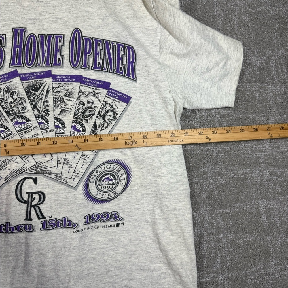Rockie Baseball Home Opener 1993 Vintage Mens T-Shirt XL - Picture 2 of 5